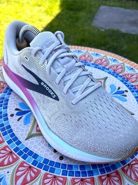 Brooks Ghost 16 Men’s 11 Wide Grey White Estate Blue Running Sneakers 120407D175